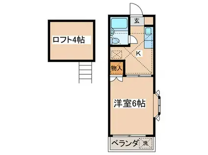 メゾン・ド・麗(1K/2階)の間取り写真