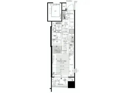 クレヴィア南麻布(ワンルーム/5階)の間取り写真