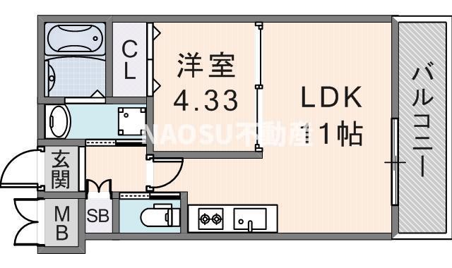 プレジオ荒本新町(1LDK/6階)の間取り写真
