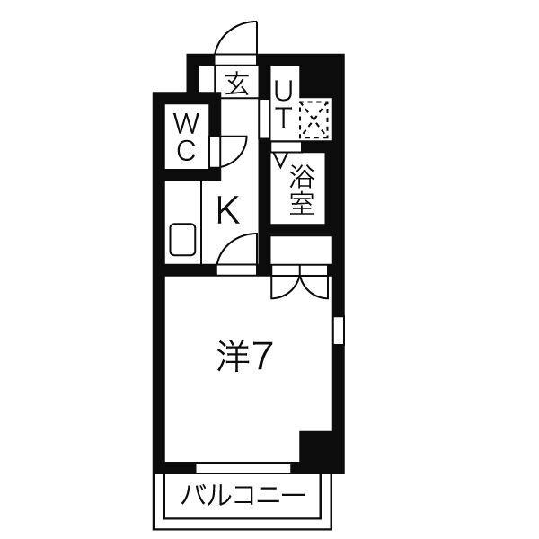 セントラル ウイング(1K/3階)の間取り写真