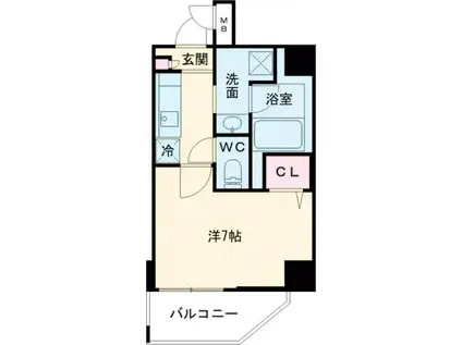 K&K 芥川(1K/5階)の間取り写真