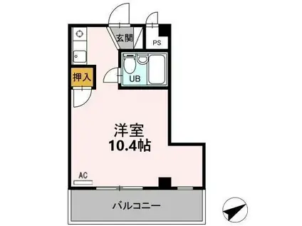 ハイツ東陽(ワンルーム/3階)の間取り写真