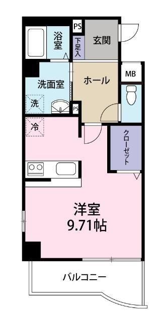 ボニート到津(1K/2階)の間取り写真