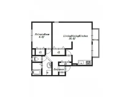 アネシスD(1LDK/2階)の間取り写真