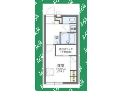 レオパレスISHIDA(1K/2階)の間取り写真
