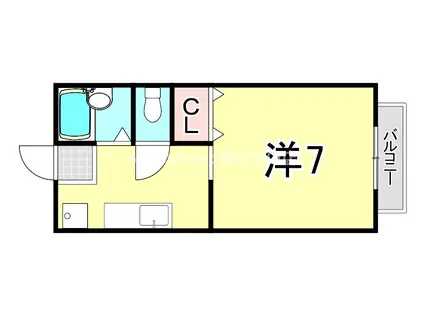 エスペーロ甲東Ⅰ(1K/1階)の間取り写真