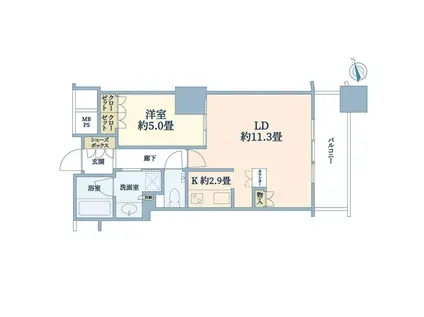 ザ・パークハウス西新宿タワー60(1LDK/13階)の間取り写真