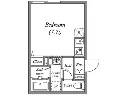 LEGALAND都立大学II(ワンルーム/3階)の間取り写真