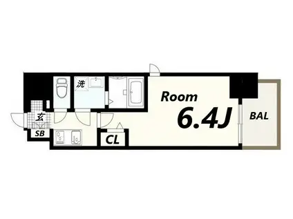 フォーリアライズ尼崎エラン(1K/2階)の間取り写真