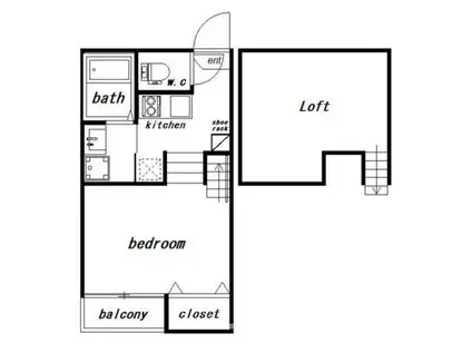 STAGE青井(ワンルーム/2階)の間取り写真