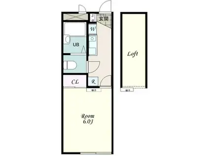 花梨I番館(1K/1階)の間取り写真