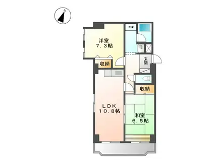 リベラ大曽根(2LDK/4階)の間取り写真