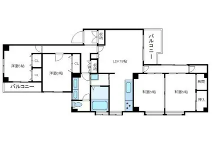 グレース箕面(4LDK/3階)の間取り写真