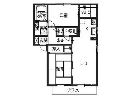 シャーメゾン植田(2LDK/1階)の間取り写真