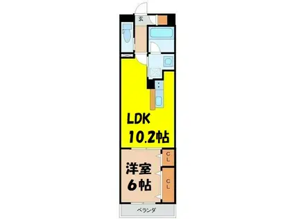 STANZA神村(1LDK/2階)の間取り写真