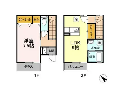 メゾン パシオン(1LDK/1階)の間取り写真