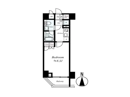 レアライズ日暮里(1K/6階)の間取り写真