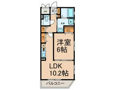エムロード(1LDK/4階)の間取り写真