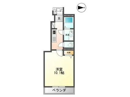 EDENII(1K/1階)の間取り写真