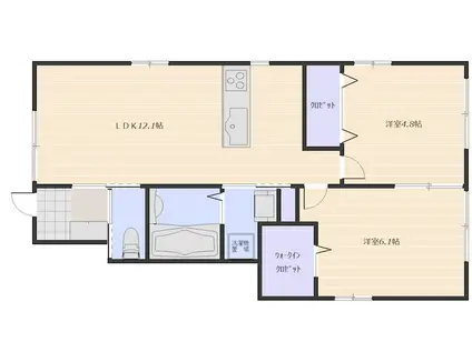 S・海老園 (2LDK/1階)の間取り写真