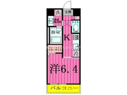H&K KASHIWA HILLSエイチアントケーカシワヒルズ(1K/5階)の間取り写真