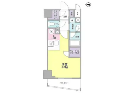 プレディアスタイル横濱沢渡(1K/2階)の間取り写真