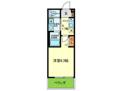 ALEGRIA平野本町(1K/3階)の間取り写真