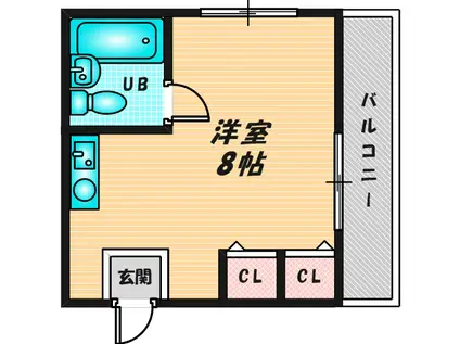 シャトーハイツ(ワンルーム/2階)の間取り写真