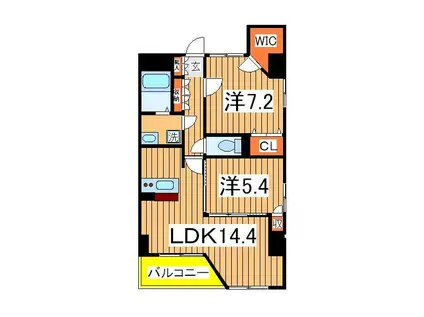 MURRAY HILL(2LDK/6階)の間取り写真
