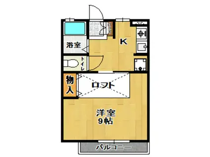 リバーサイド昭和II(1K/2階)の間取り写真