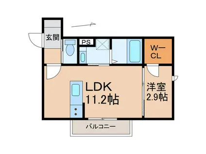 ベレオ鷺ノ森(1LDK/3階)の間取り写真