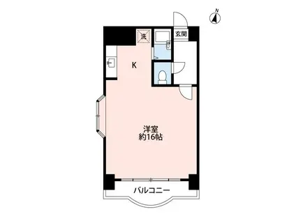 フェリーチェ本荘(ワンルーム/3階)の間取り写真