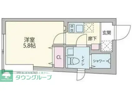 クーカイ・テラス代田橋(1K/4階)の間取り写真