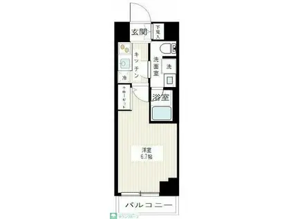 ARCOBALENO MUSASHIKOSUGI(1K/6階)の間取り写真