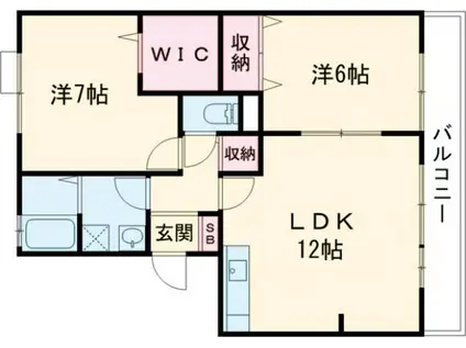 グレイス荒木B棟(2LDK/2階)の間取り写真