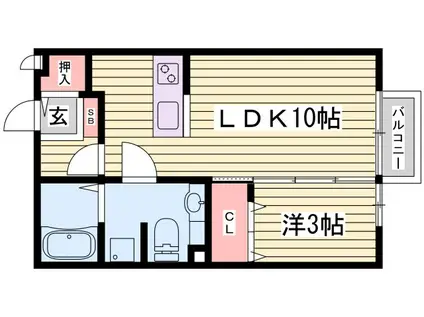 パークイーストIII(1LDK/2階)の間取り写真