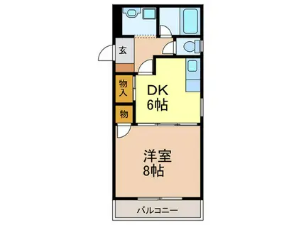 柳川ビル(1DK/2階)の間取り写真