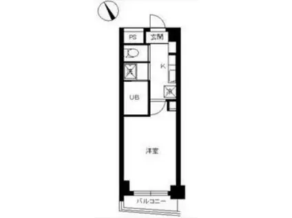 スカイコート後楽園ウエスト(1K/7階)の間取り写真