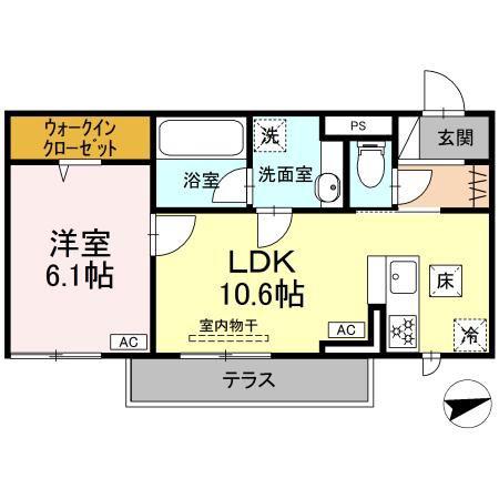 BELLE DEMEURE(1LDK/1階)の間取り写真
