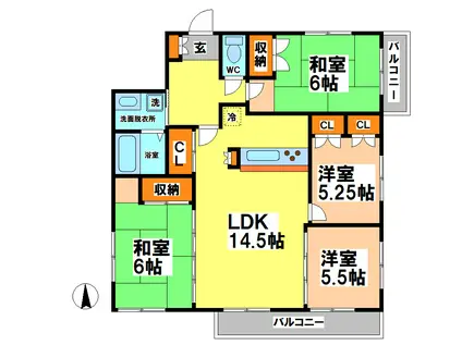 井の頭アルカディア(4LDK/2階)の間取り写真