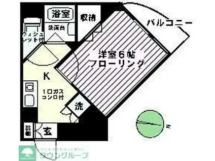 コーラルリーフやすだ(1K/5階)の間取り写真