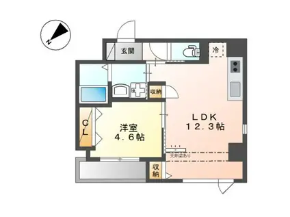 上池台2丁目マンション(1LDK/3階)の間取り写真