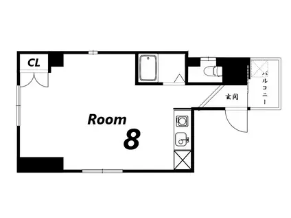 ロイヤルシャトーII(ワンルーム/2階)の間取り写真