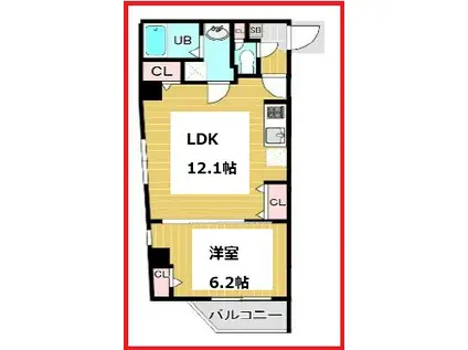 コートヤードアサクサ(1LDK/5階)の間取り写真