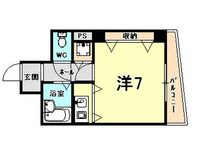 ライオネス富松(ワンルーム/2階)の間取り写真