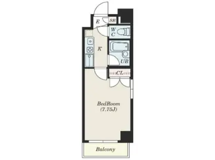 エスフォート八王子(1K/5階)の間取り写真