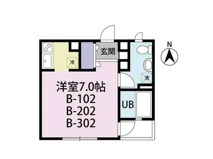 アイショウパルハウス東品川(1K/3階)の間取り写真