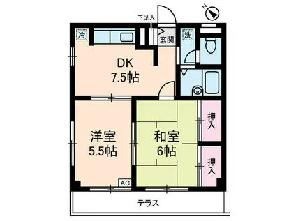 エステートピアMI(2DK/3階)の間取り写真
