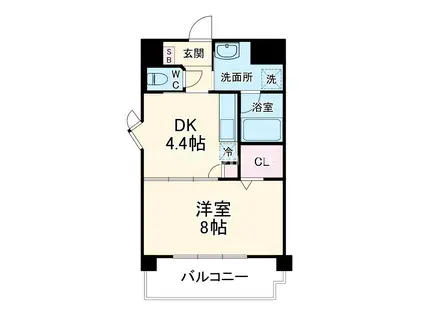 アリシュア(1K/1階)の間取り写真