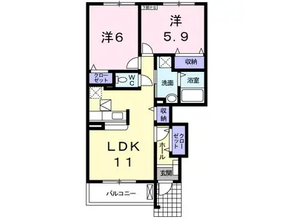 ENKELRYOB(2LDK/1階)の間取り写真